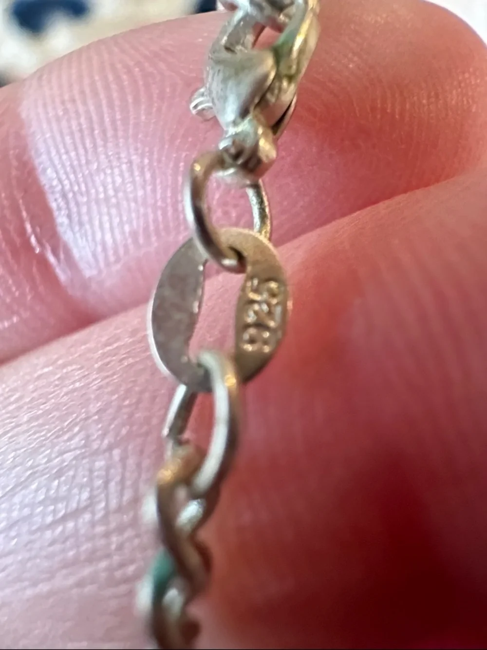 Coach Silver-Tone Chain Necklace with Pink Signature Pendant - Picture 5 of 6